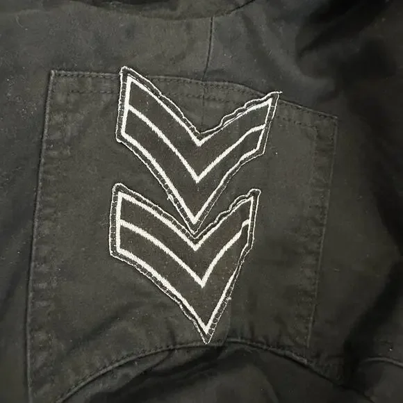 Made in Italy Jimmy Taverniti Vintage Y2K Black Military Cotton Jacket small - Picture 5 of 9